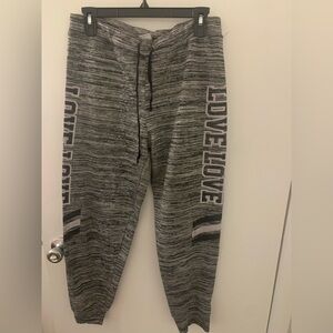 Women's Gray Love Print Joggers